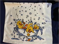 Retro Ducks in a Tub bath towel