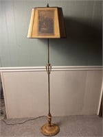 Painted vintage wrought iron floor lamp