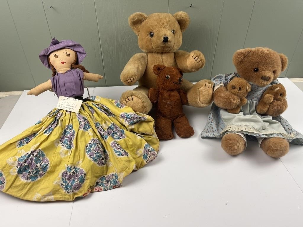 Topsy-turvy doll and teddy bear collection