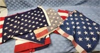 6 U.S. flags, camo pants, misc