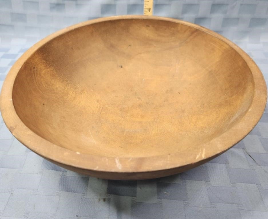 Vintage 13" wooden dough bowl