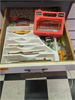 Forstner bit set and contents of drawer