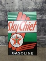 Sky Chief Gasoline REPLICA sign 18x12