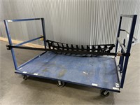 Used Blue Portable Industrial Platform Tugger Cart