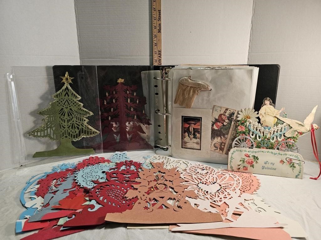 Vintage Christmas Cards & Hand Crafted 3-D Decor