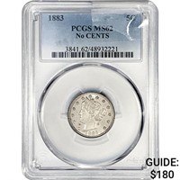 1883 Liberty Victory Nickel PCGS MS62 No Cents