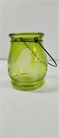 Decorative  Green Glass Frosted Bird Candle