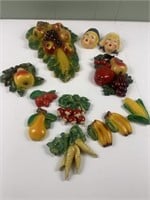 Vintage fruit plaques- 12 pieces