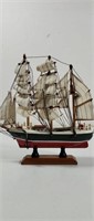 Wooden Model Sailing Ship Has Been Repaired as