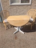 Drop leaf table with 2 chairs