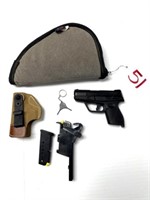 Taurus Slim cal 9mm pistol with holster, case, &