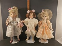 Bisque Collector Dolls w/ Stands