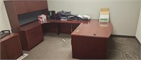 Executive desk and cabinets located upstairs