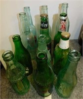 12 glass soda & beer bottles: Cheerwine - Lime