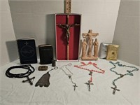 Antique Rosary Case, Holy Water Canister