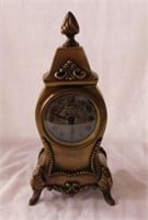 Brass mantle clock with battery operated mechanism