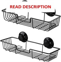 $30  SANNO Suction Shower Caddy  Black  Pack of 2
