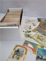 Box of Christmas postcards- most 1910-1930