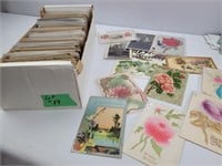 Box of postcards- most from 1900-1930