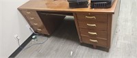 Solid wood looking desk and credenza