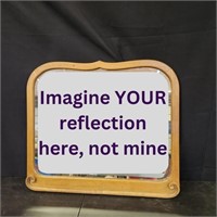 Wooden framed hanging mirror