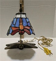 Dragonfly Stained Glass Brass Stand Lamp