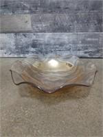 Vintage Marigold Iridescent Carnival Glass Bowl