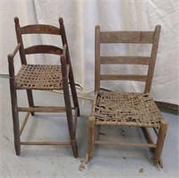 Vintage Hatcher and rocking chair