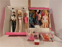 Barbies, Clothes, Accessories In Case