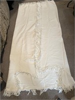 Pair of vintage white coverlet bedspreads