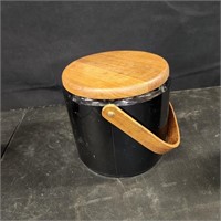 Ice bucket- teak wood lid and handle