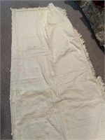 Chenille cream colored twin bedspread and blanket