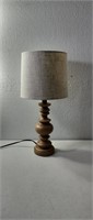 Wood spindle table lamp works