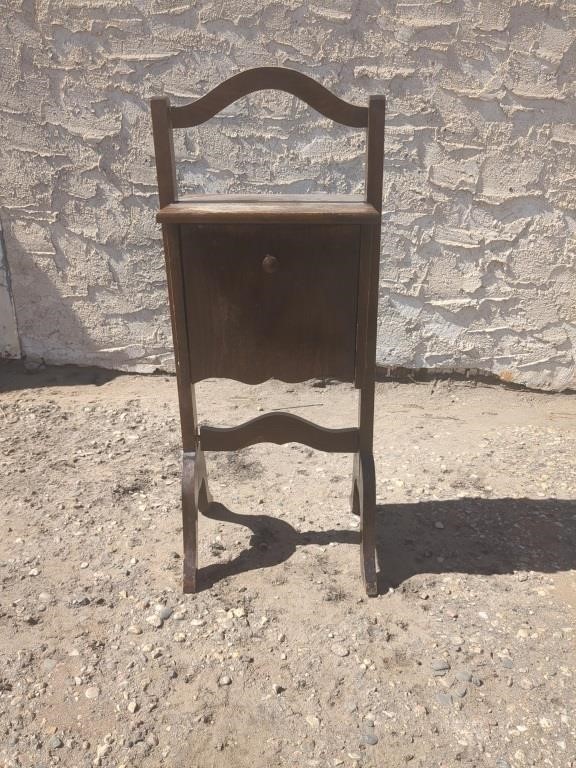 Antique Smoke Stand/ Side Table with Handle