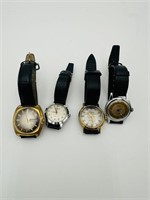 4 vintage watches Incabloc rodania marvin rideau
