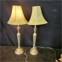 Pair of metal table lamps