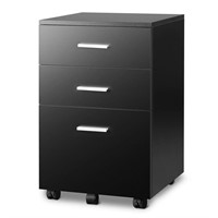 DEVAISE 3 Drawer Wood Mobile File Cabinet,