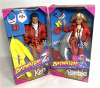 (2) NIB 1994 Mattel Baywatch Ken & Barbie