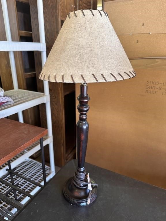Wooden lamp w/ shade