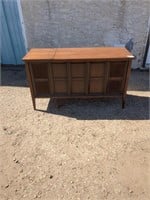 Vintage record player cabinet, record player not
