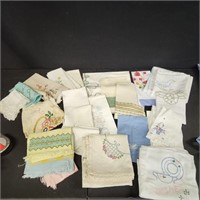 Assorted embroidered linens