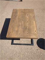Metal coffee table faux wood top