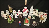 Vintage Plastic Snowman, Snowman Candles, Mug