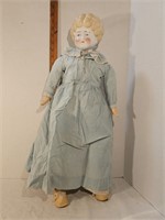 24" Tall Antique Porcelain Head Doll w/ Broach