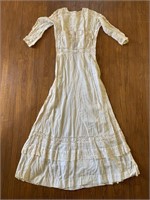 Victorian white cotton eyelet dress