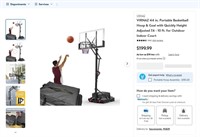 N4787  VIRNAZ Basketball Hoop, 44" Portable, 7.6 -