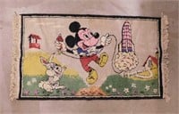 Vintage Mickey Mouse area rug, 37" x  21"