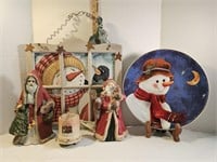 Snowman Plate, Windows, Candle Warmer & Santa