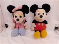 Plush Mickey & Minnie Mouse 14" tall