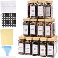 NEW $46 Spice Jars with Labels 4 Oz 28 Pcs